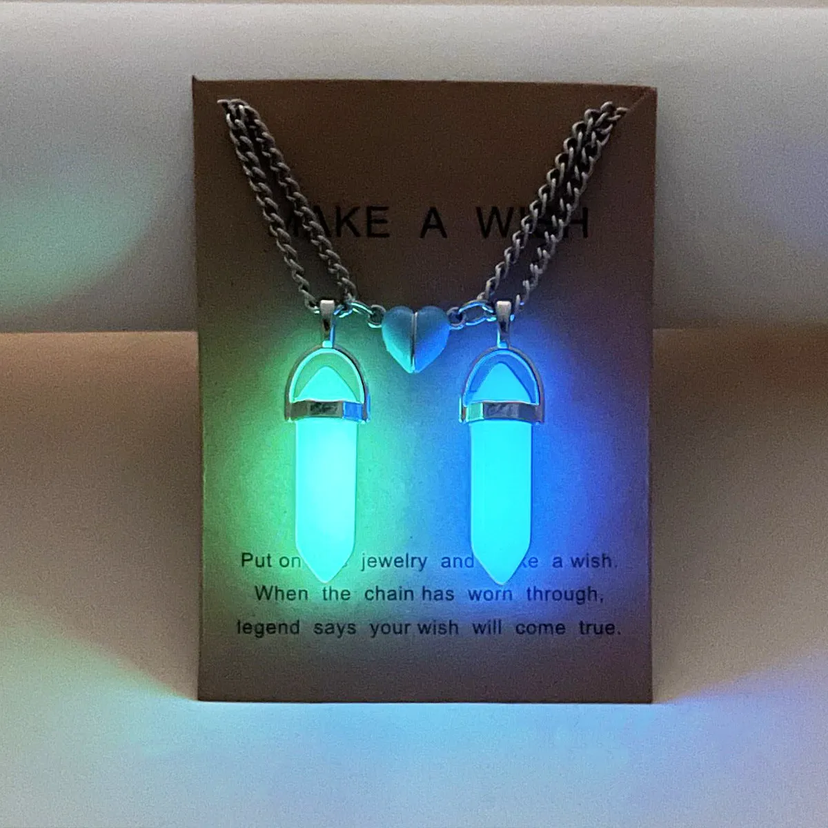 Magnetic Hearts Night Glowing Necklaces for Couples