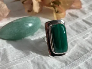 Malachite Dinah Ring - Rectangle