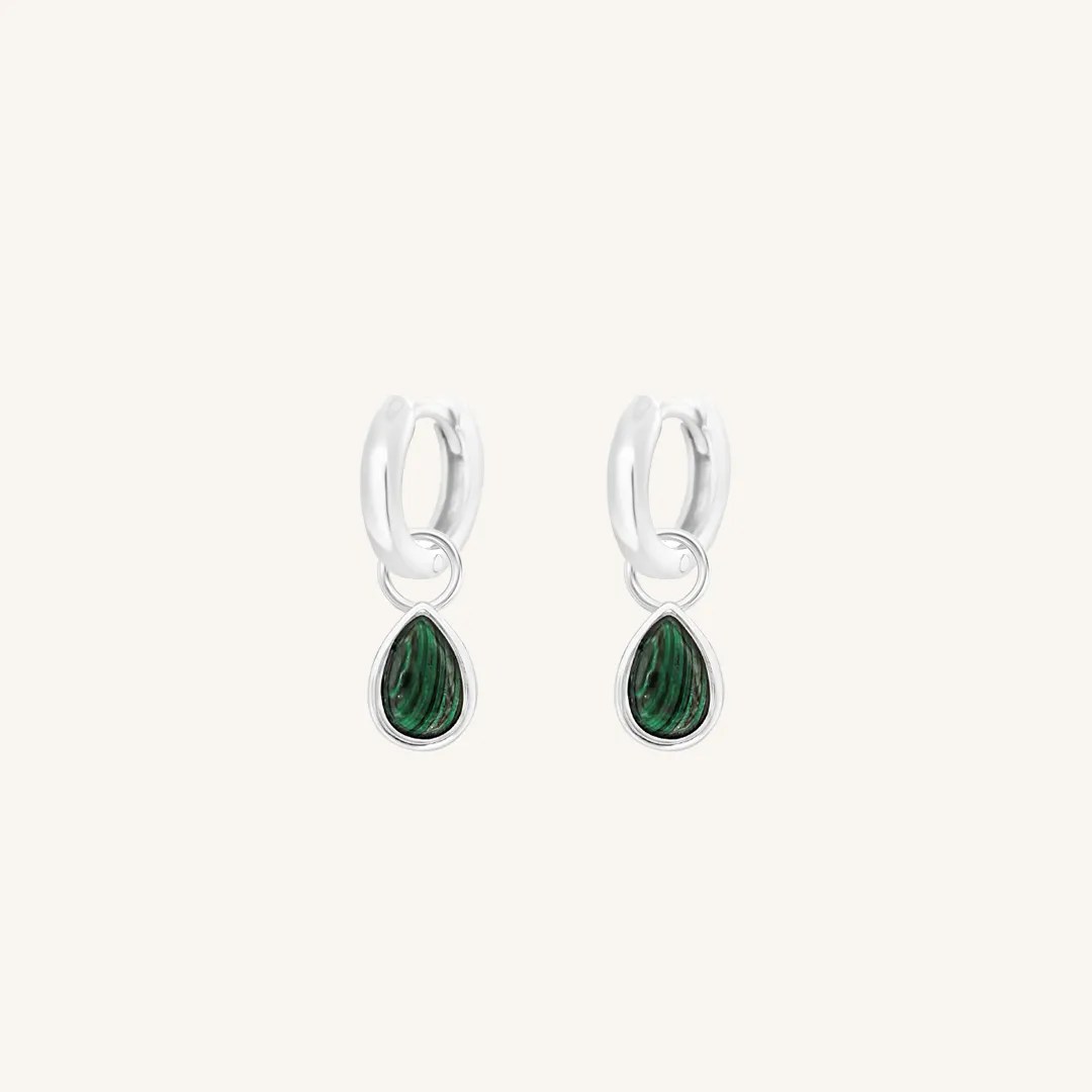 Malachite Trove Charm Hoops