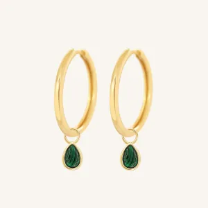 Malachite Trove Charm Hoops