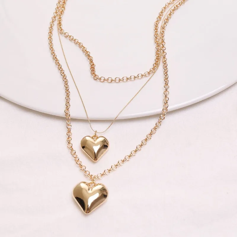 Metal Pendant Heart Love Cute Necklaces For Women