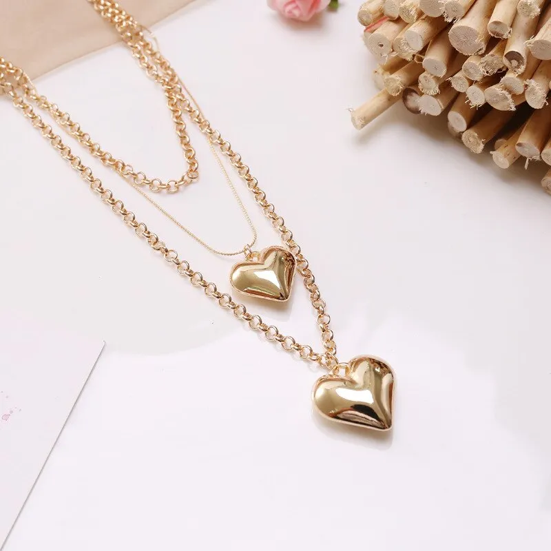 Metal Pendant Heart Love Cute Necklaces For Women