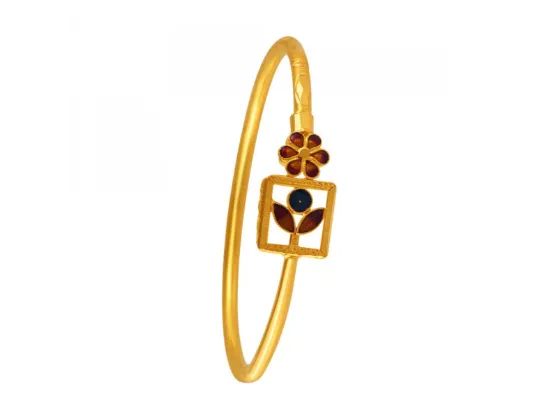 Minimalistic Design 22k Gold Nowa In Meenakari Style