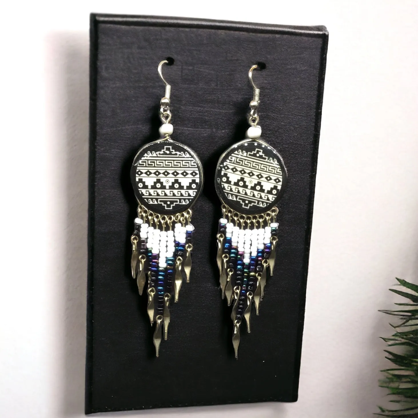 OldTribes™ Southwestern Round Black Earrings