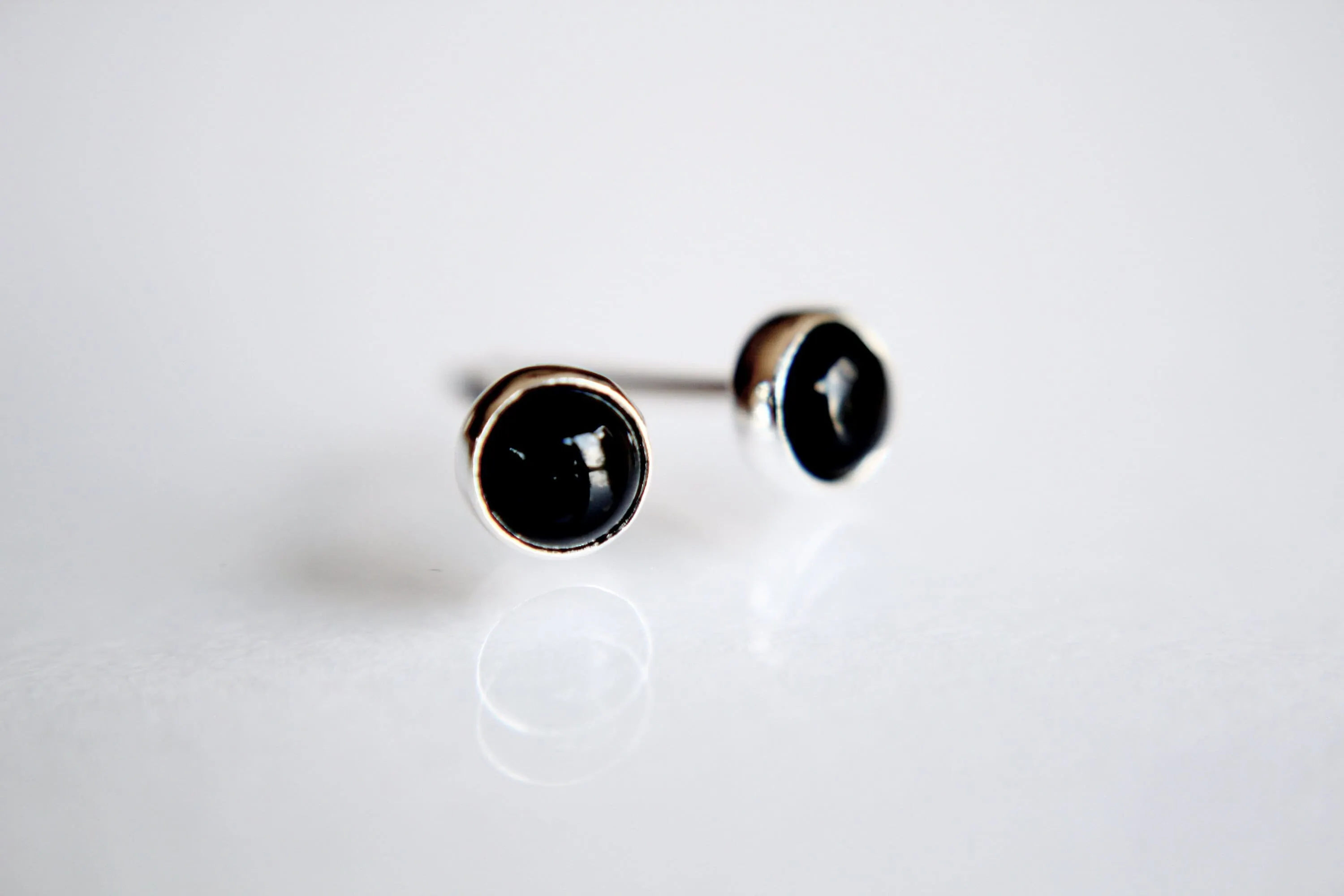 Onyx Earrings, Gemstone Earrings, Sterling Earrings, Post Earrings, Onyx Post Earrings, Small Black Earrings, Minimalist Earrings, Gift