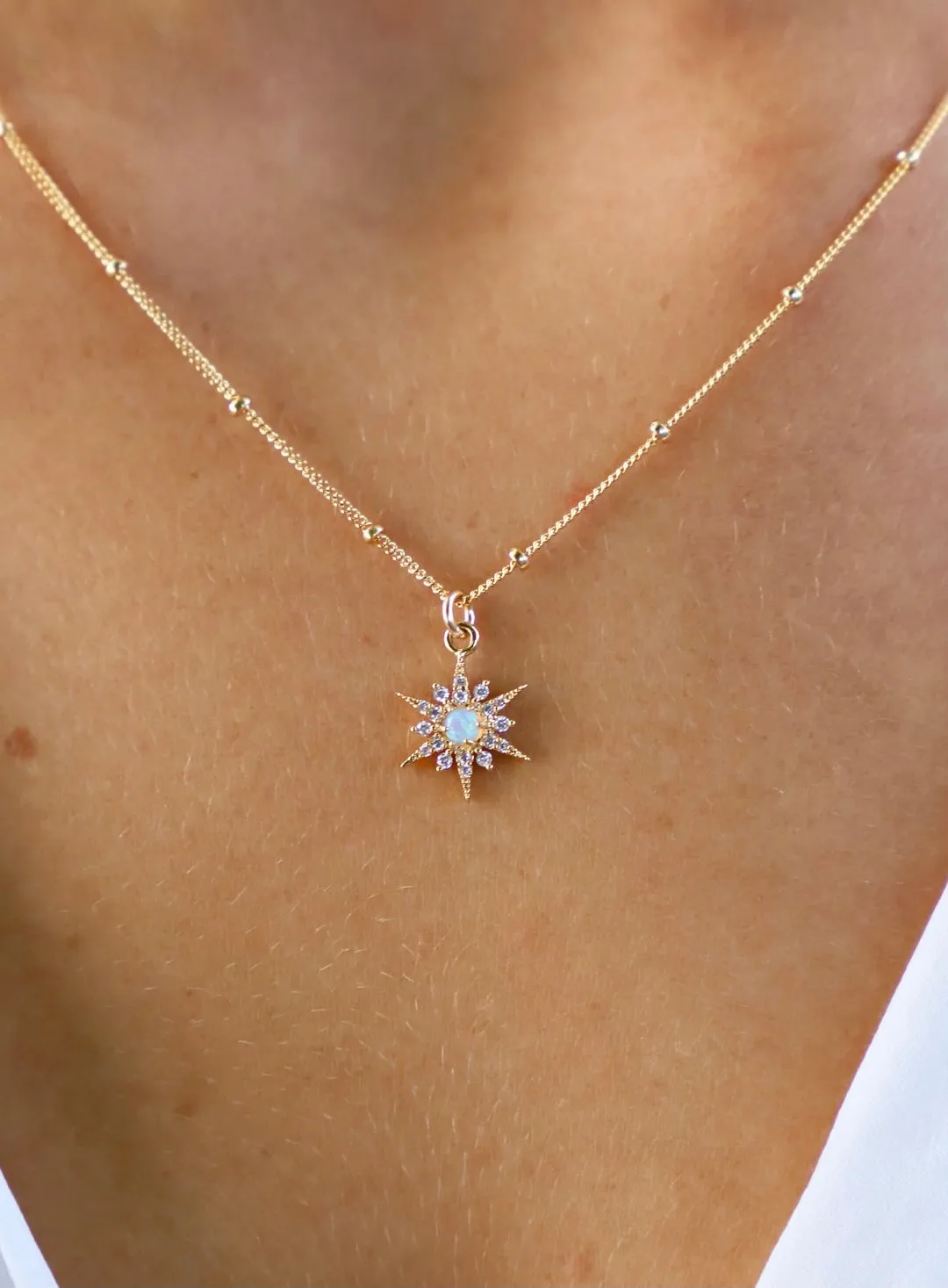 Opal Starburst Necklace