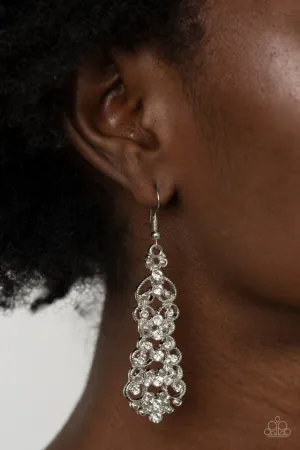 Paparazzi Earring ~ Diva Decorum - White