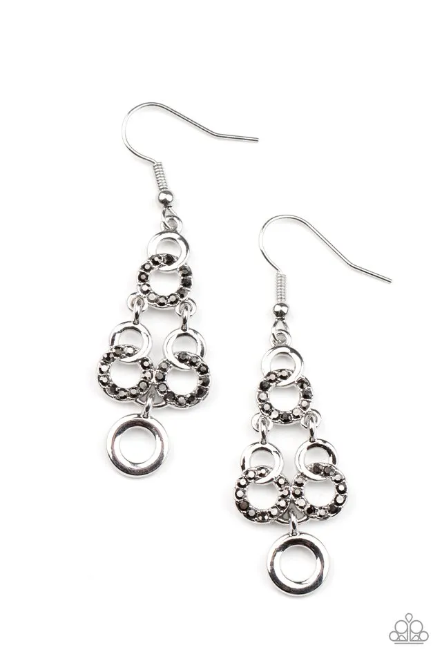 Paparazzi Earring ~ Luminously Linked - Silver