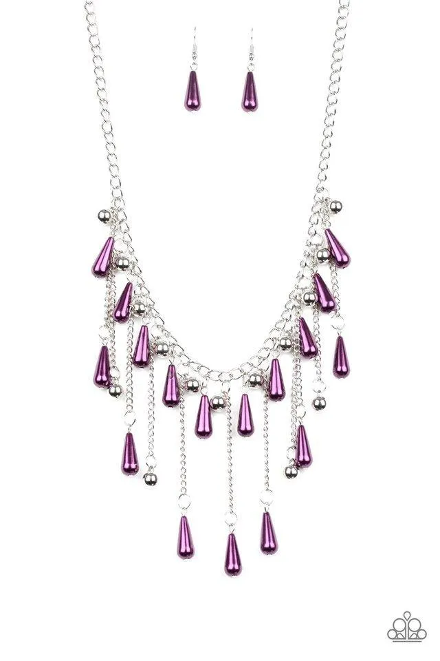 Paparazzi Necklace ~ Fleur de Fringe - Purple