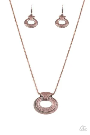 Paparazzi Necklace ~ Retro Rebel - Copper