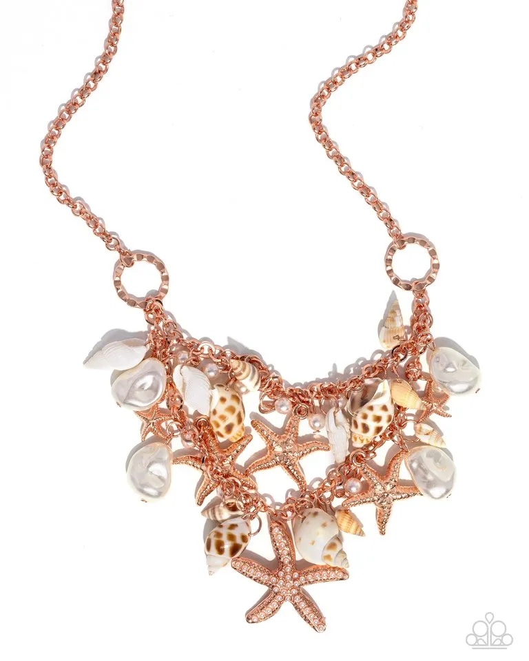 Paparazzi Necklace ~ Seashell Shanty - Copper