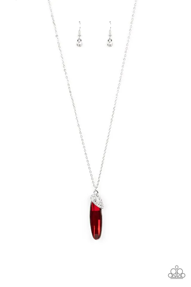 Paparazzi Necklace ~ Spontaneous Sparkle - Red