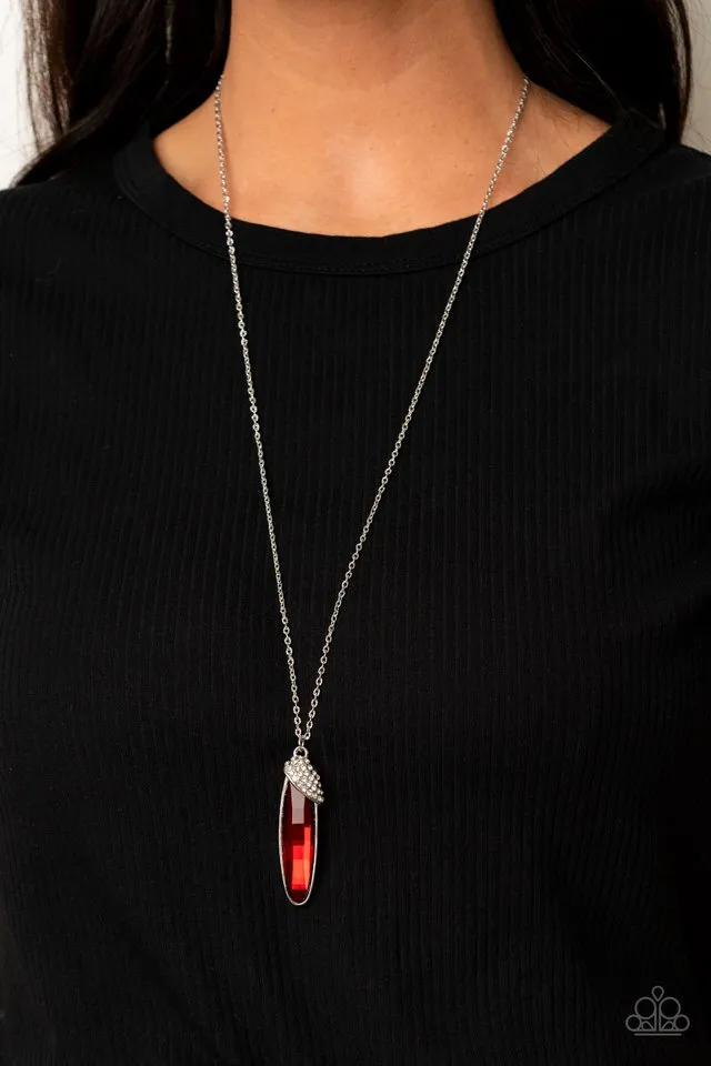 Paparazzi Necklace ~ Spontaneous Sparkle - Red