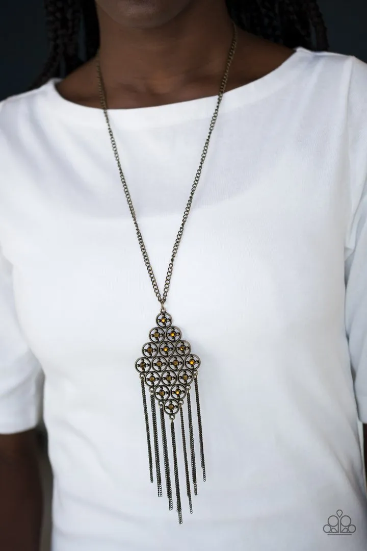 Paparazzi Web Design - Brass Necklace