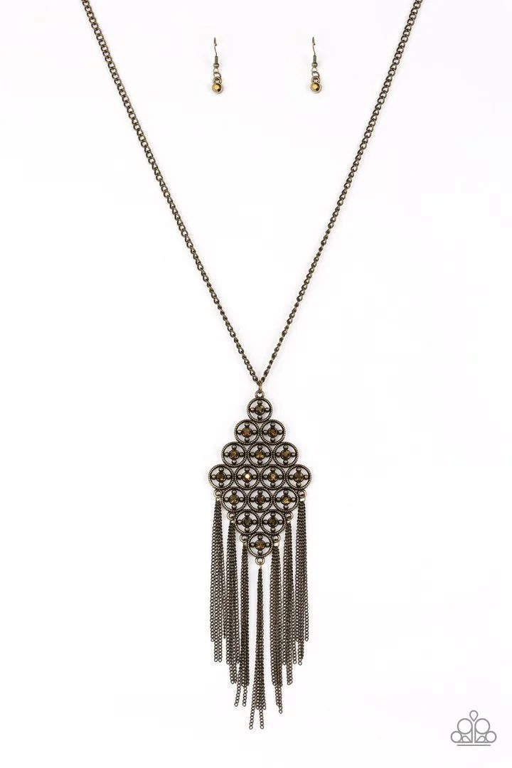 Paparazzi Web Design - Brass Necklace