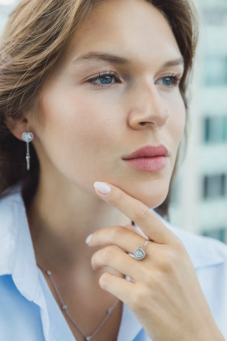 PAVE HEART SIDE  RING