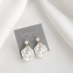 Pearl Petal Drop Earrings