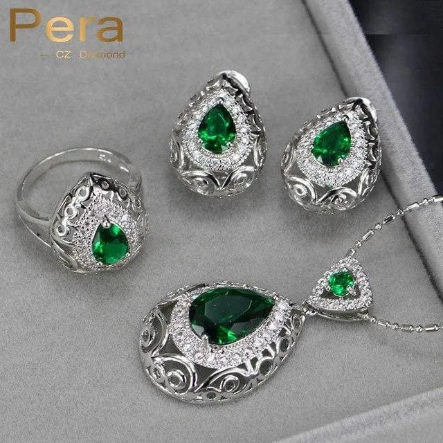 Pera Unique Black Crystal Stone Women Costume Jewelry