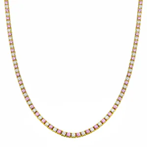 Pink Diamond Tennis Necklace