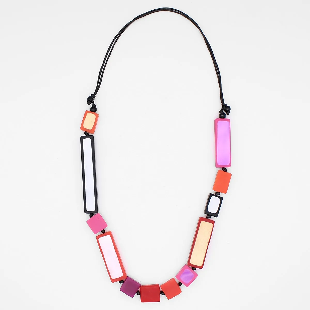 Pink Sloan Rectangles Statement Necklace