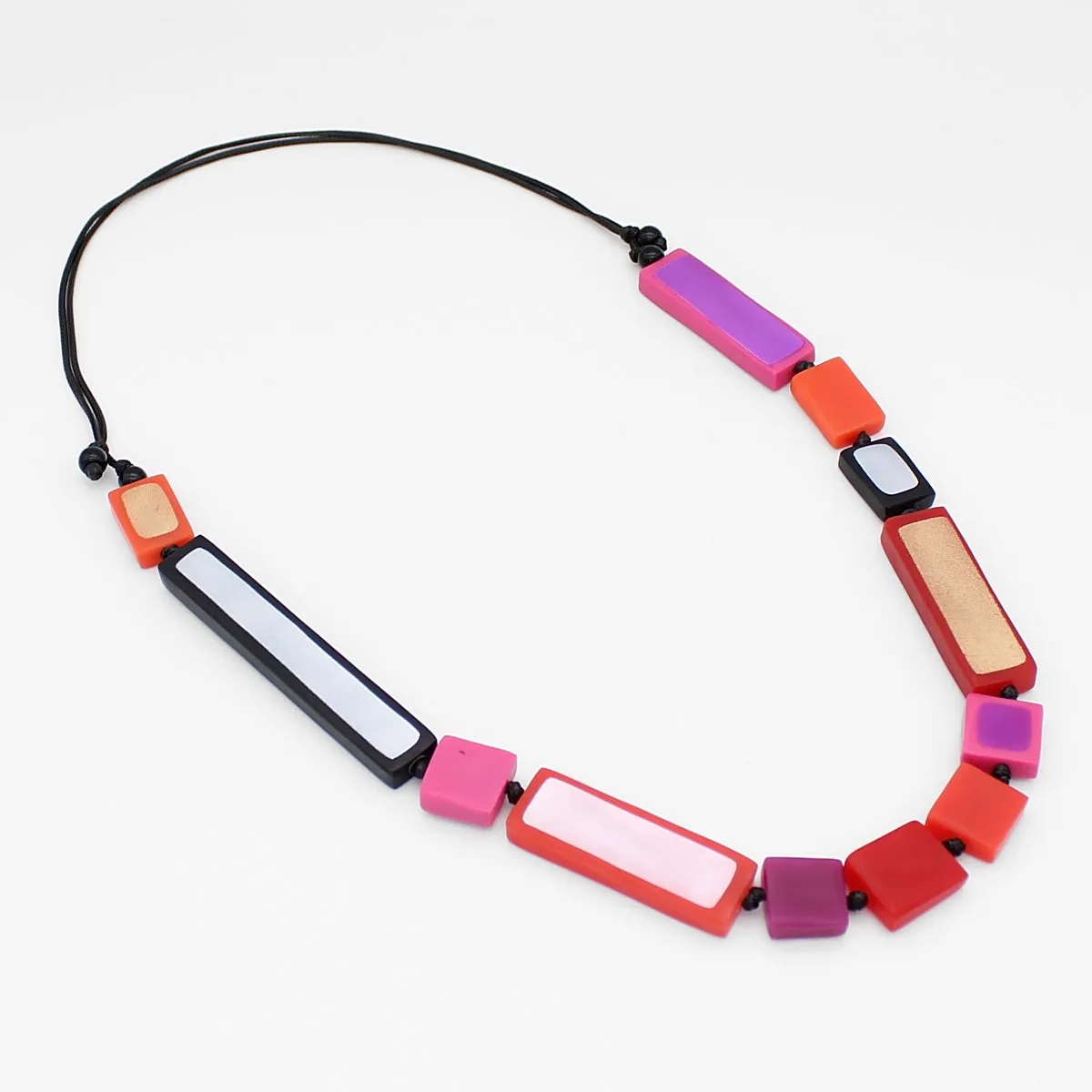 Pink Sloan Rectangles Statement Necklace