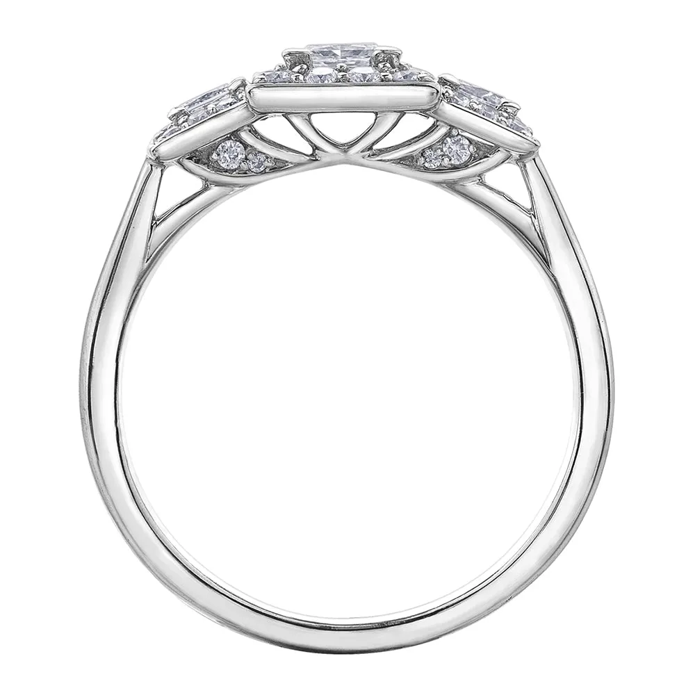 Princess Cut Canadian Diamond Three-Stone Ring