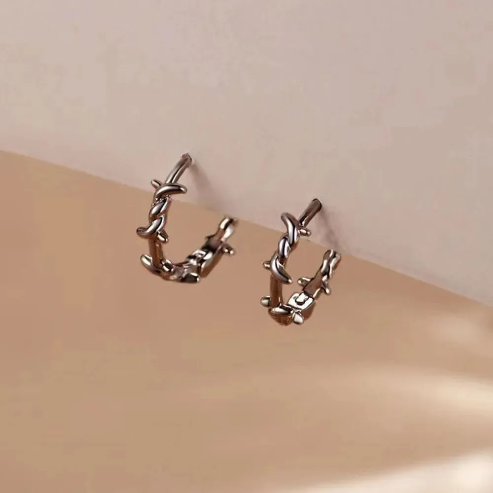 Punk Small Cross Stud Earrings for Teens Ear Piercing Star Earrings Women Men Pierced Unusual Party Earrings Jewelry