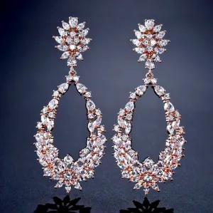 "April" - Cubic Zirconia Bridal Earrings - Available in Silver and Rose Gold