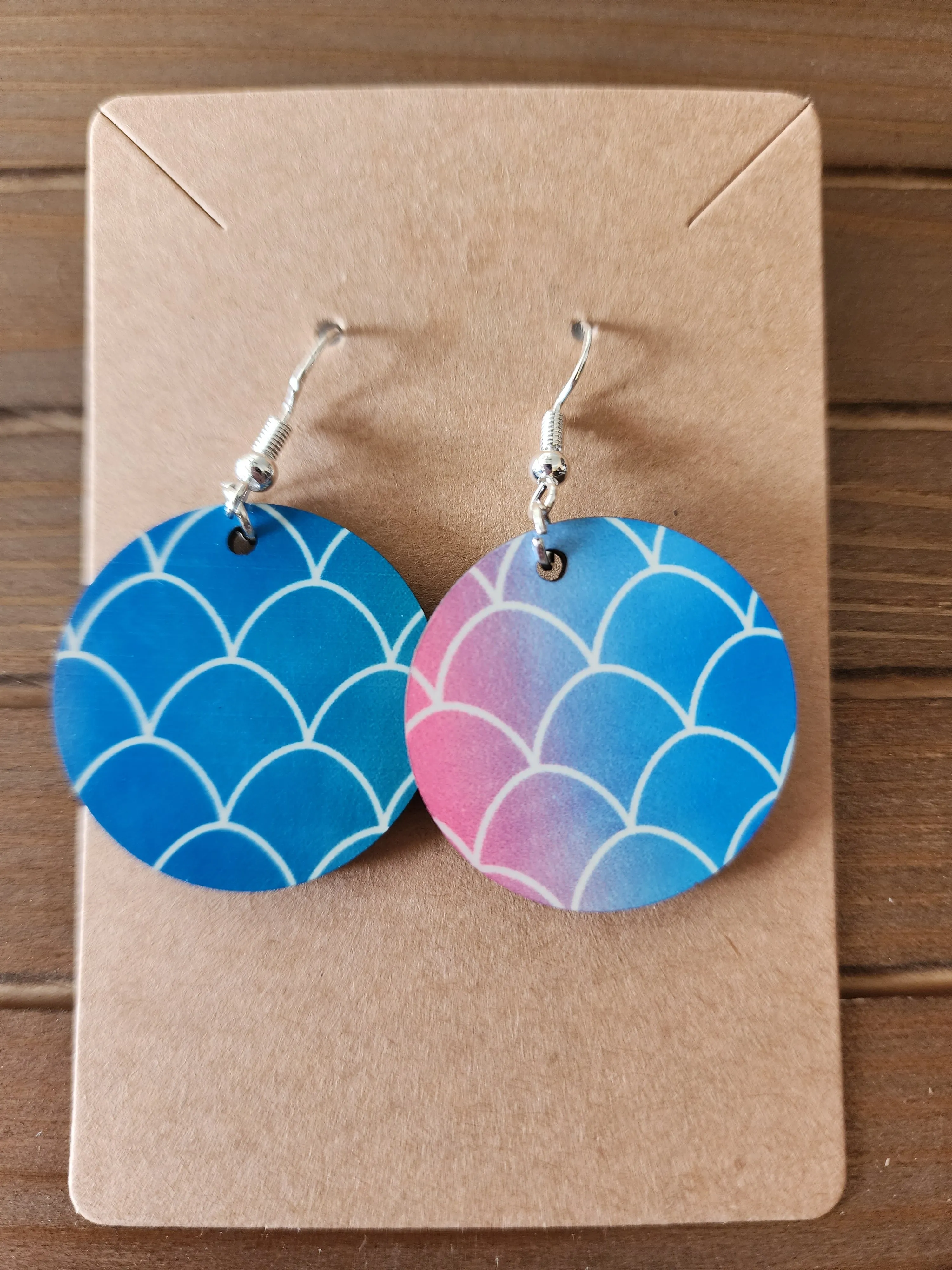 Round mermaid earrings