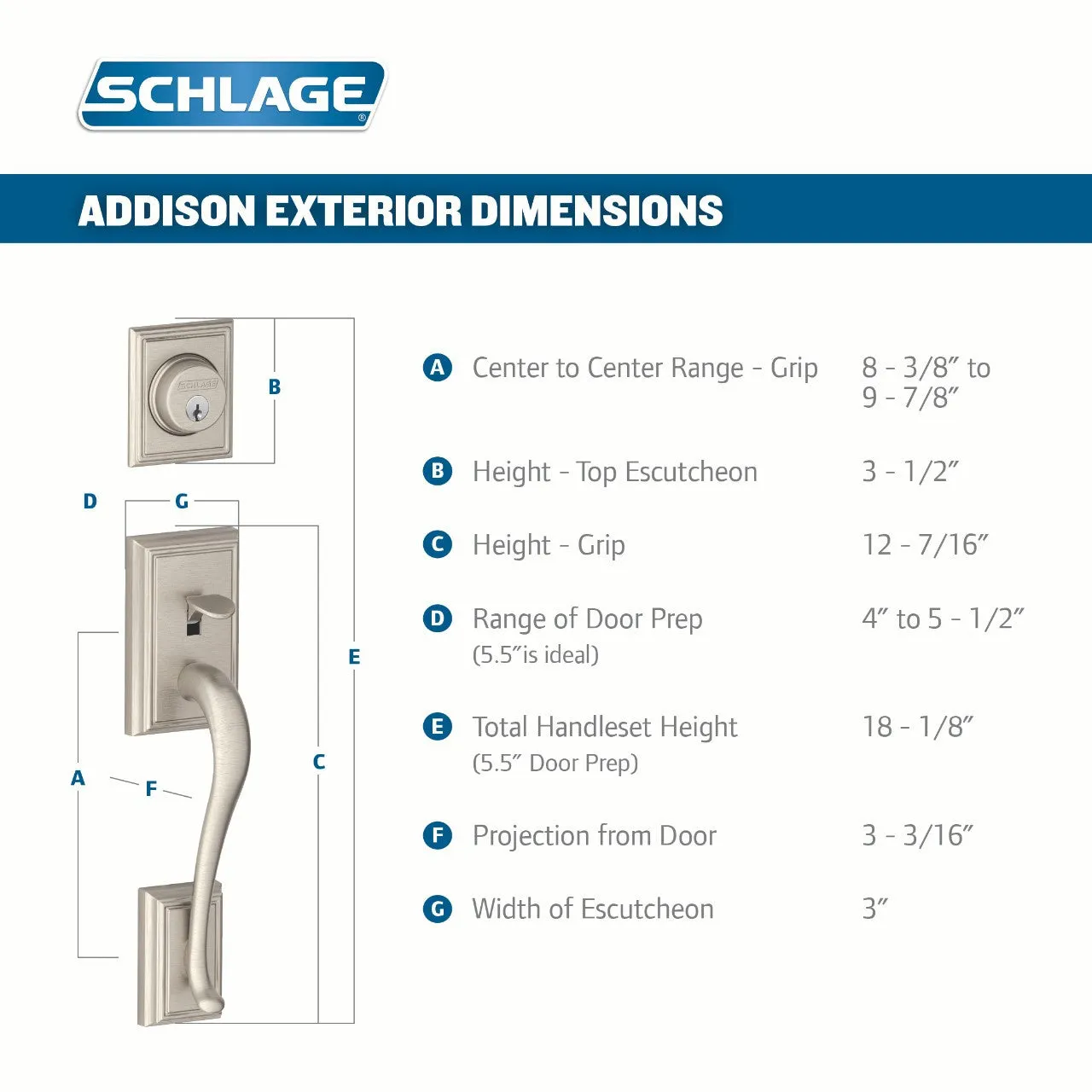 Schlage Addison Front Entry Handleset with Flair Lever