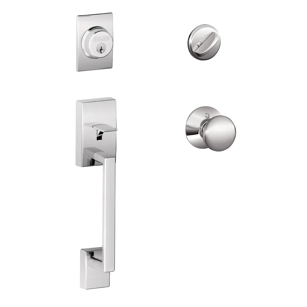 Schlage Century Front Entry Handleset with Plymouth Knob