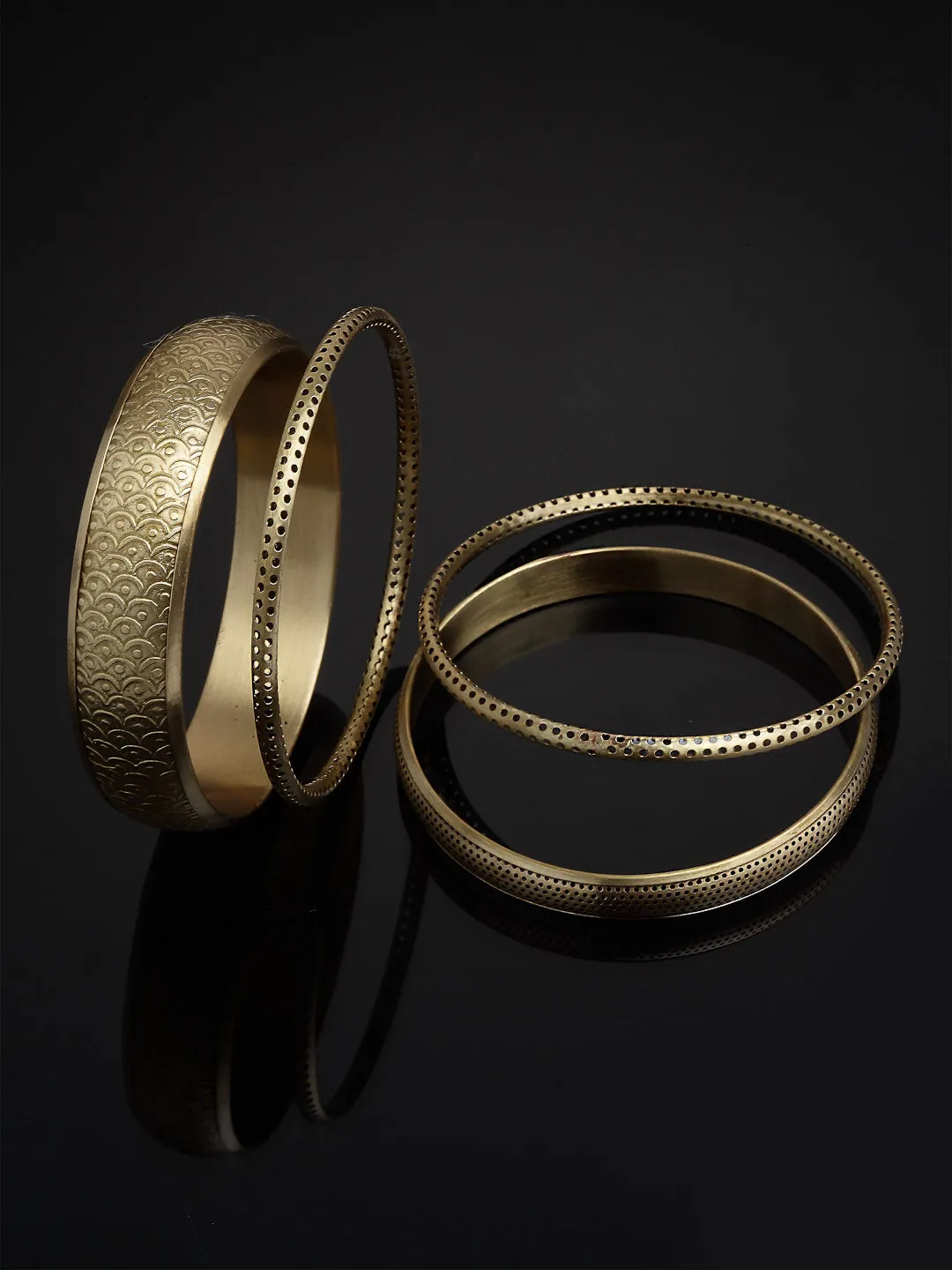 Set Of 4 Gold-Plated Handcrafted Bangles