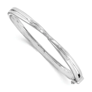 Silver Diamond Crossover Bangle Bracelet