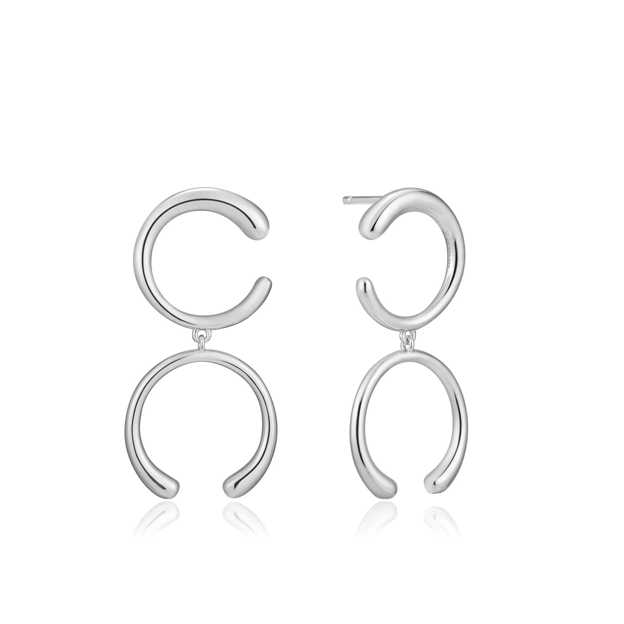 Silver Luxe Double Curve Earrings