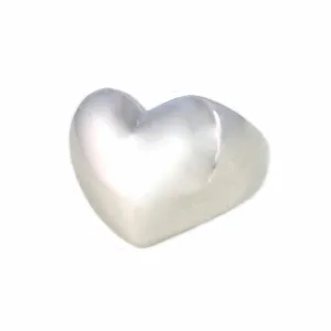 Silver Metal Puffy Heart Ring