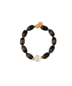 SODINI PLISSE BRACELET IN BLACK