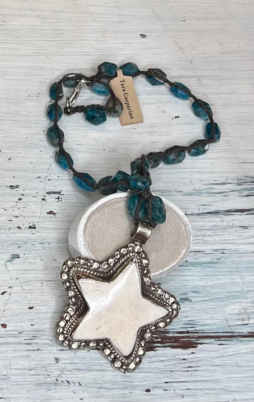 Star Carved in Bone Necklace