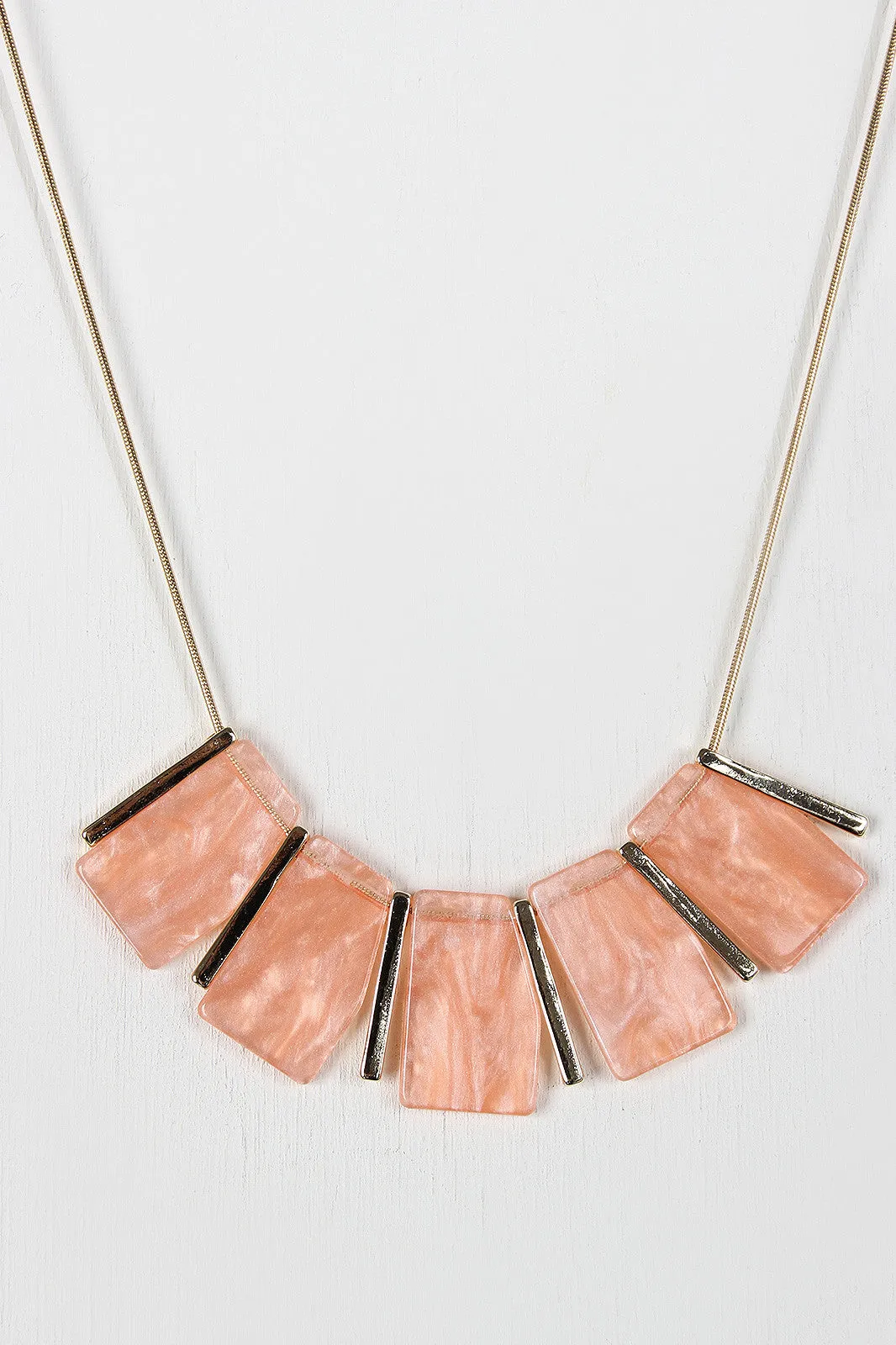 Statement Gemstone And Rod Necklace