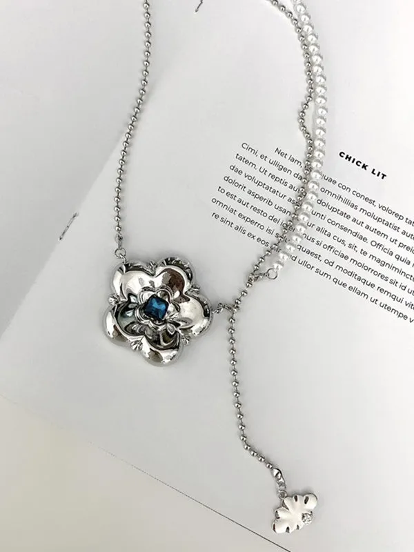 Statement Normcore Floral Pearl Necklaces Accessories