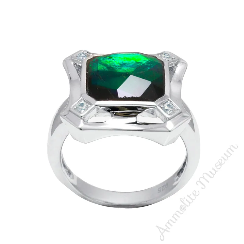 Sterling Silver Princess Ammolite Ring