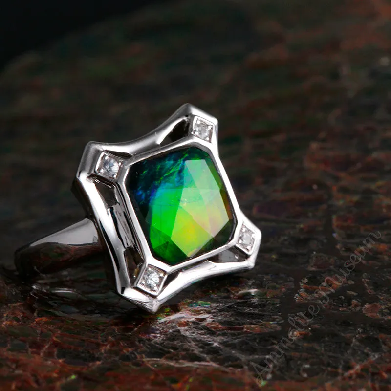 Sterling Silver Princess Ammolite Ring