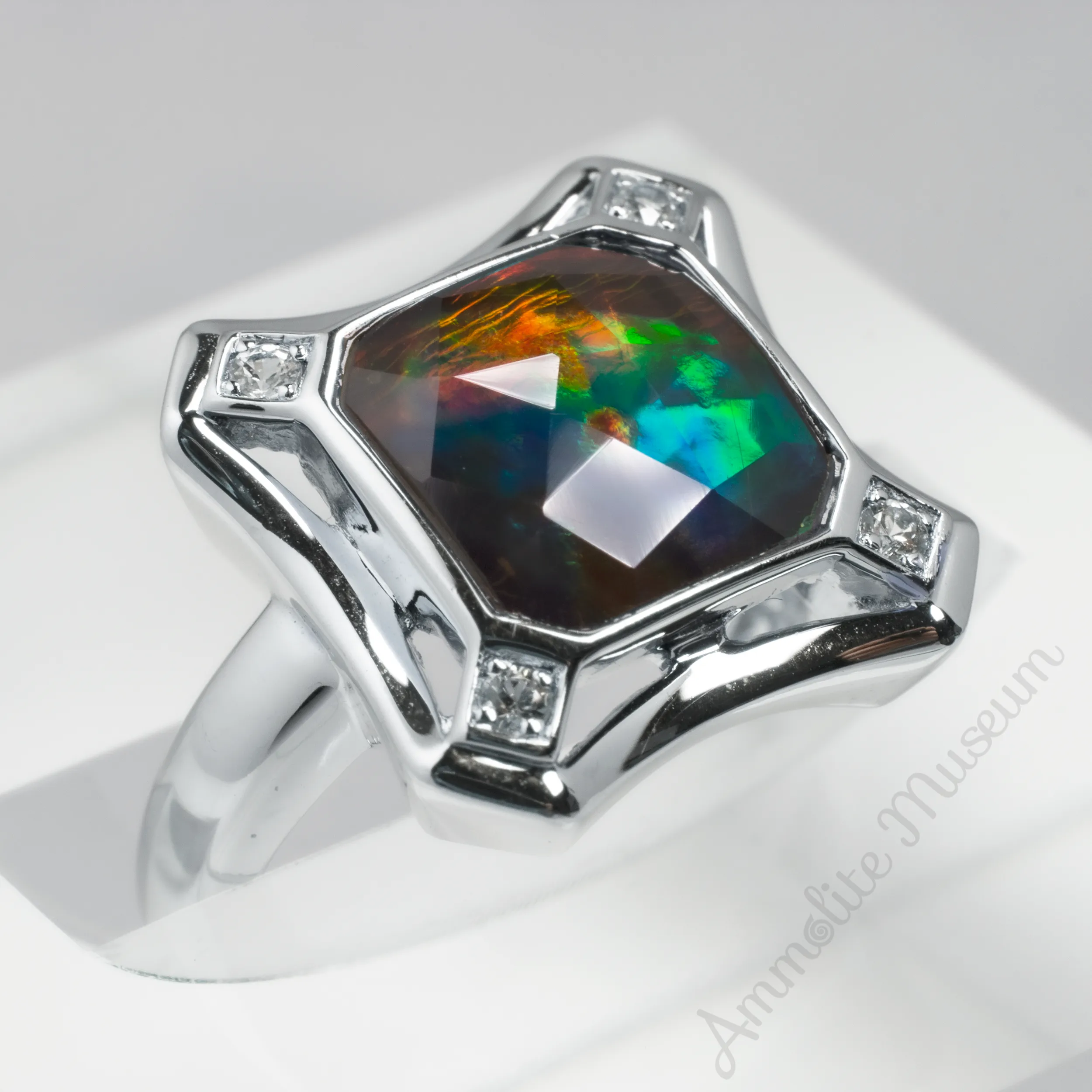 Sterling Silver Princess Ammolite Ring