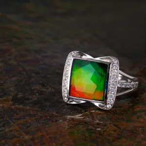 Sterling Silver Princess Ammolite Ring