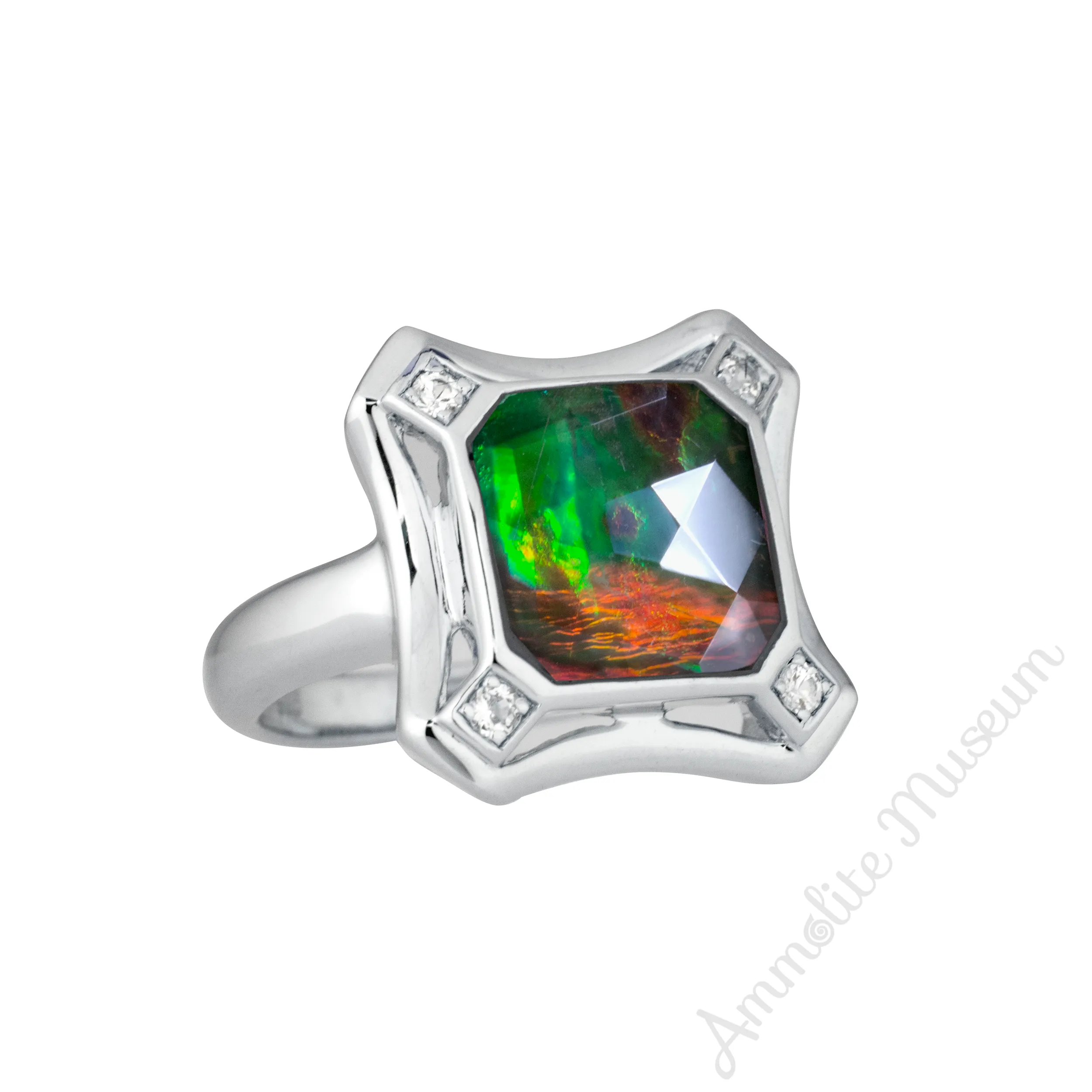 Sterling Silver Princess Ammolite Ring