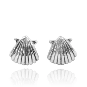 Sterling Silver Seashell Stud Earrings