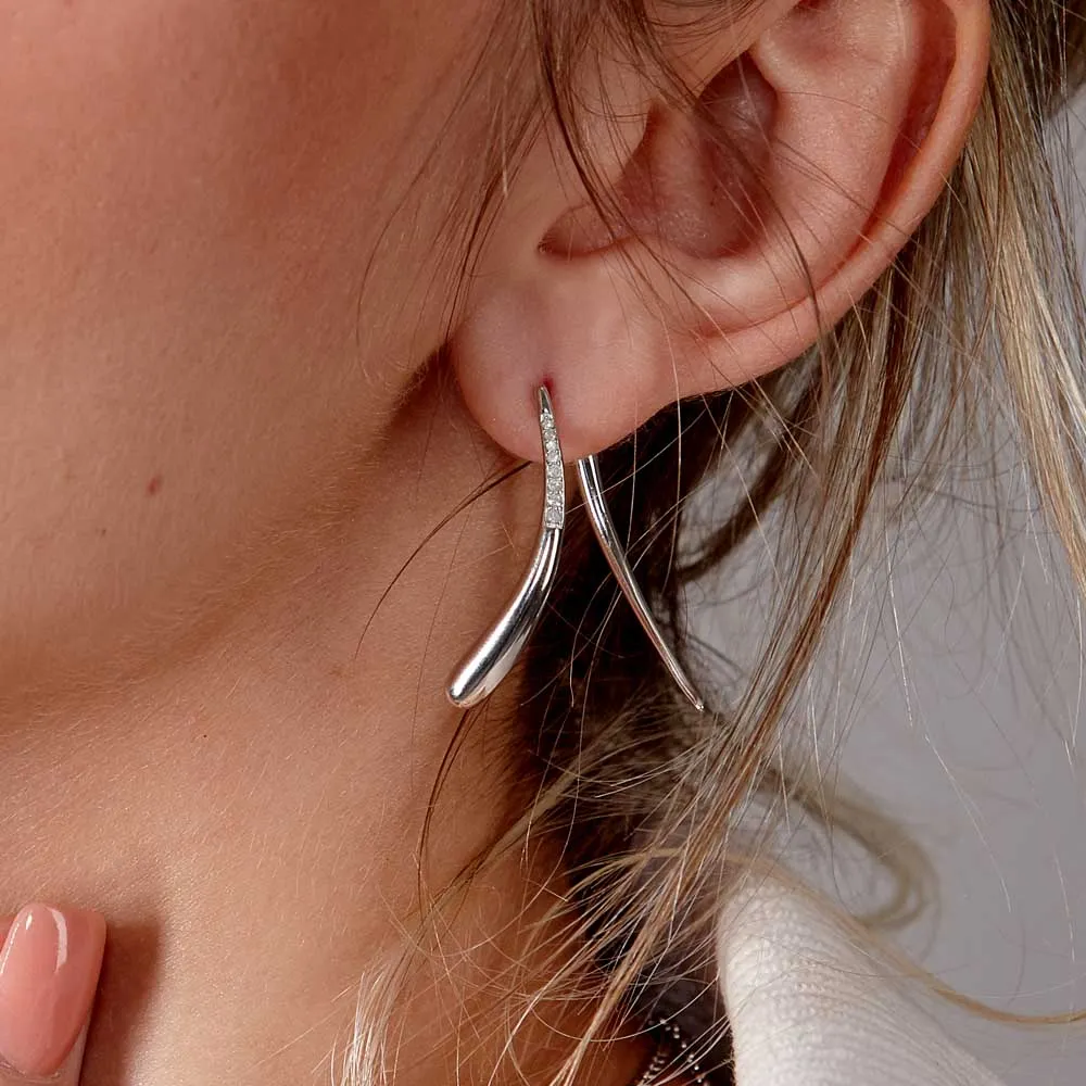 Sycamore Front and Back Earrings in Sterling Silver