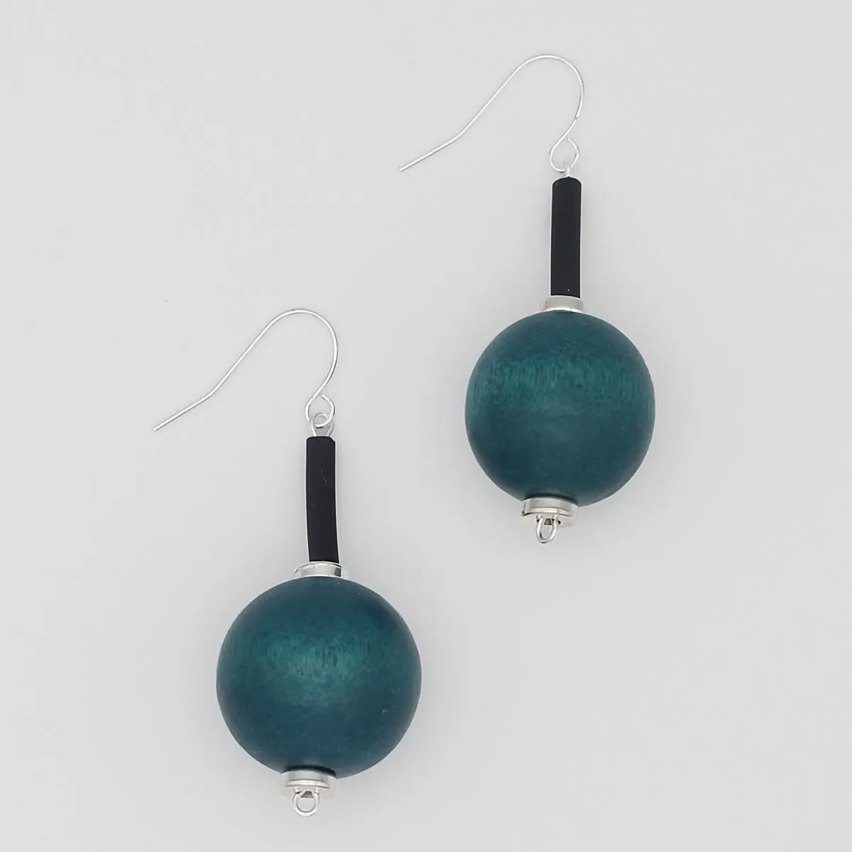 Teal Ball Drop Earring