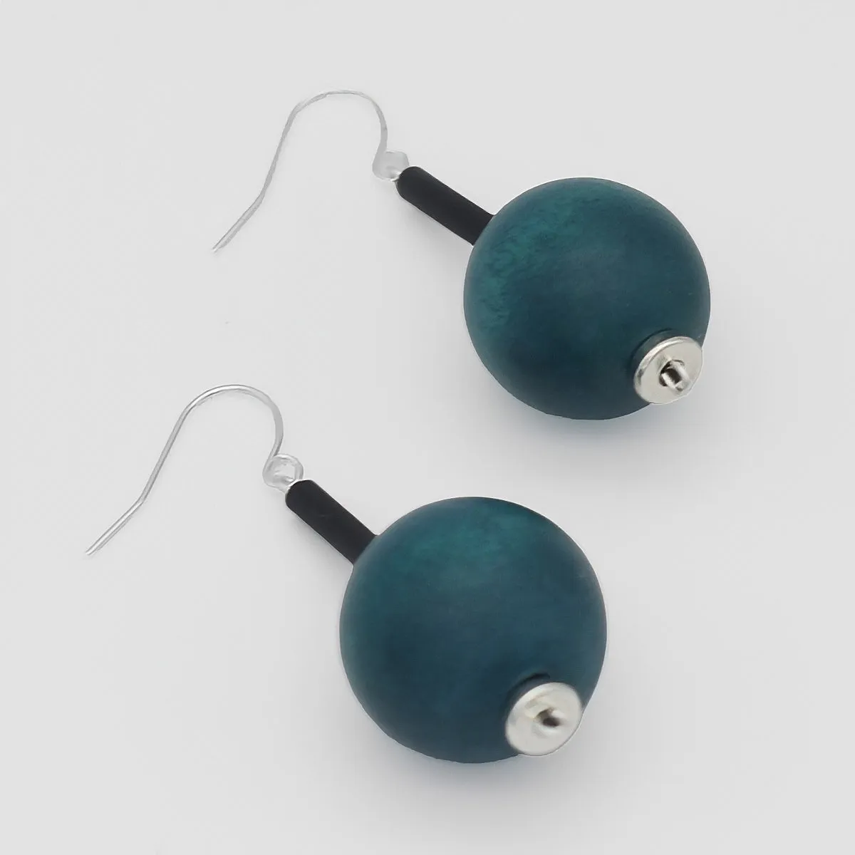 Teal Ball Drop Earring