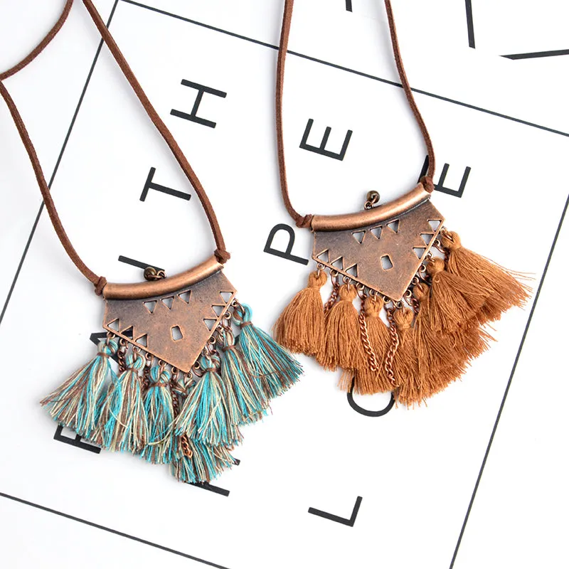 Tribal Tassel Boho Necklace