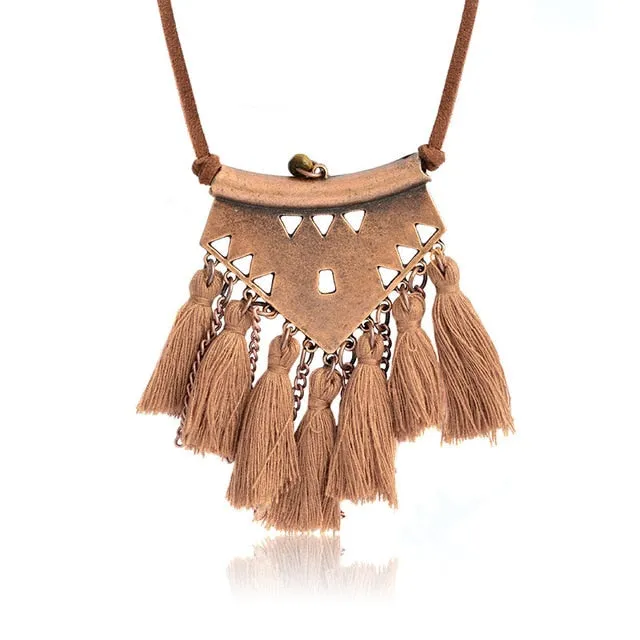 Tribal Tassel Boho Necklace